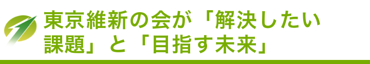 東京維新の会が「解決したい課題」と「目指す未来」